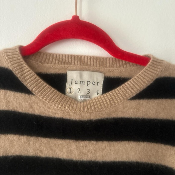 Jumper 1234 Striped Crew Neck Sweater - Black and Tan - Picture 4 of 5